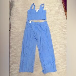 A&F Sloane Tailored Linen-Blend Pant/Cropped Top NWT!